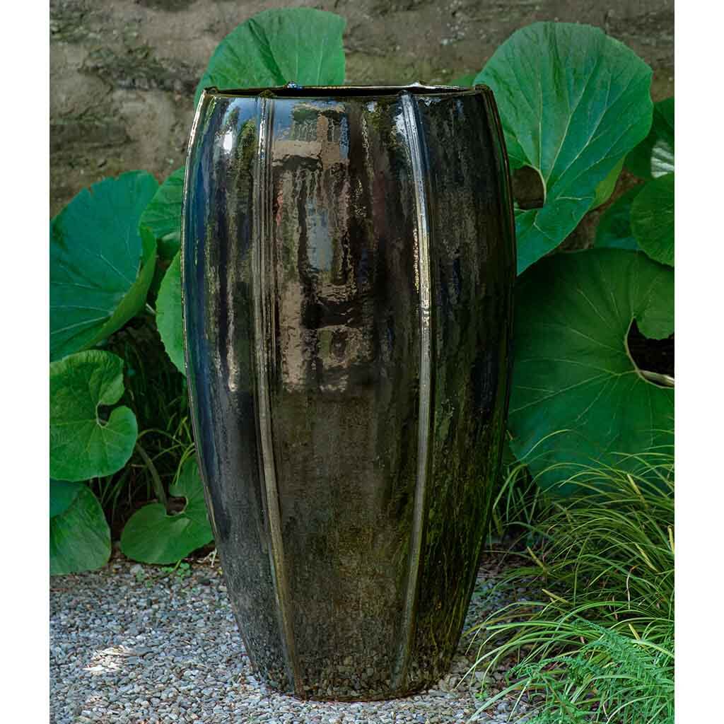 Photo of Campania Rib Vault Planter, Tall- Metallic - Exclusively Campania